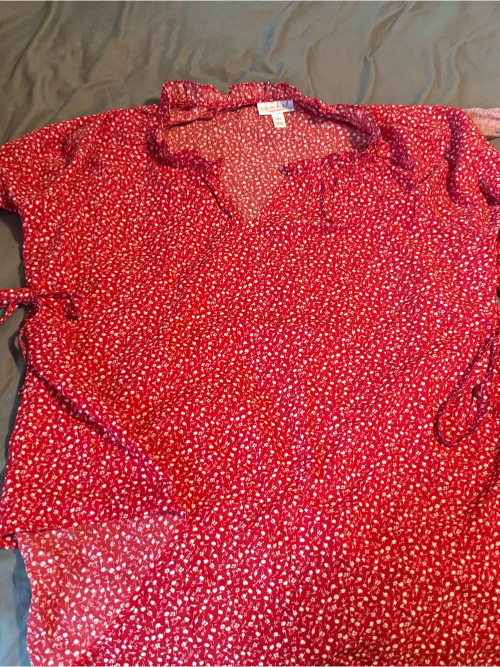 Ingrid & Isabel Red Floral Maternity Blouse
